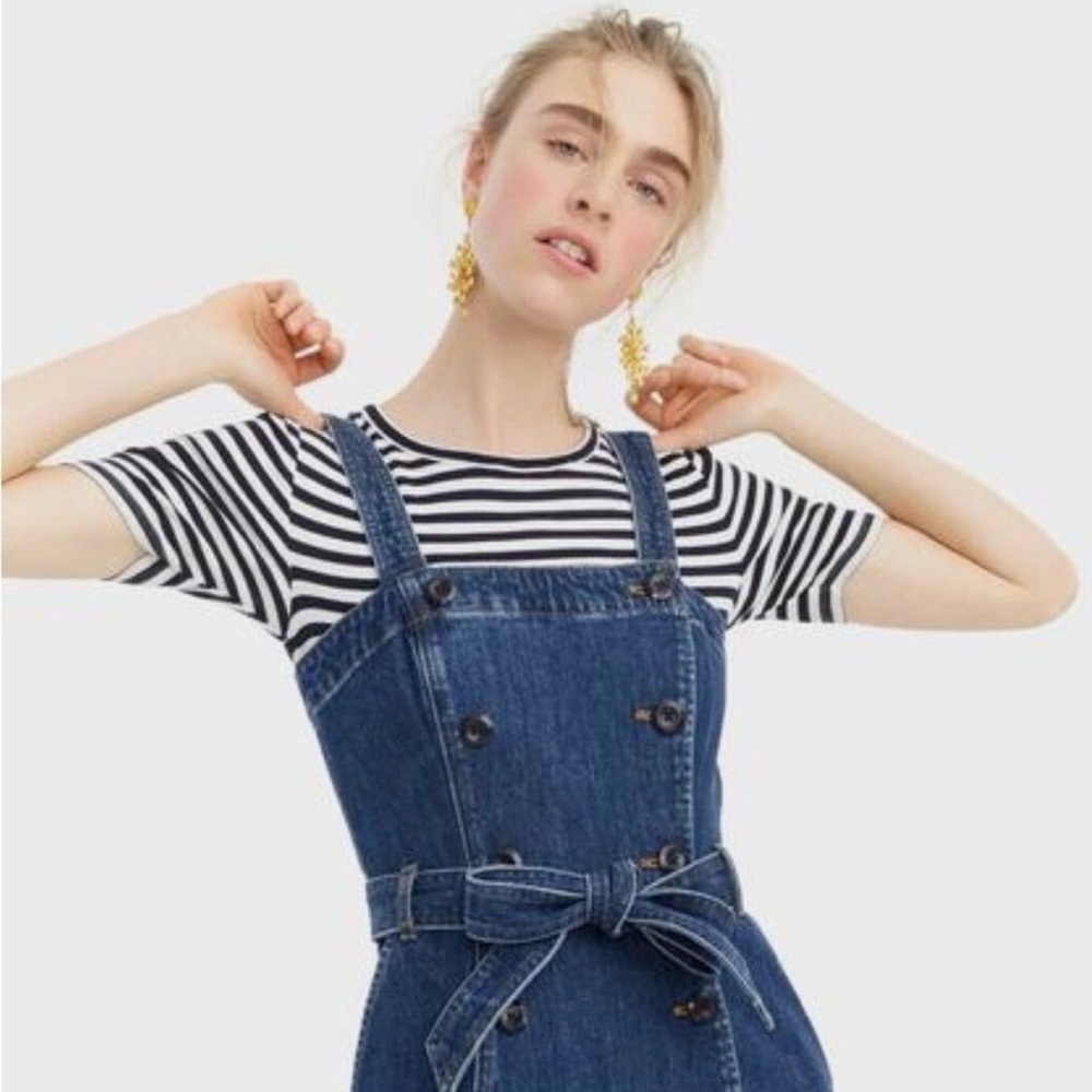 J. Crew Blue Denim Jumper Dress size 4 - Picture 3 of 8